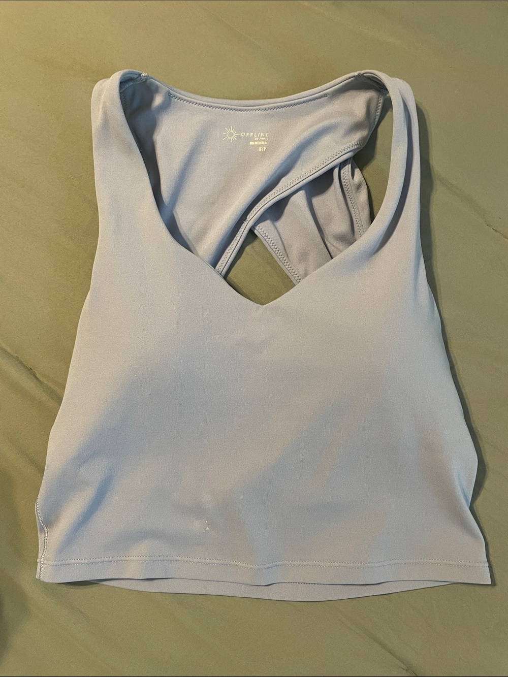 OFFLINE by Aerie Light Blue Workout Crop Tank - Picture 1 of 4